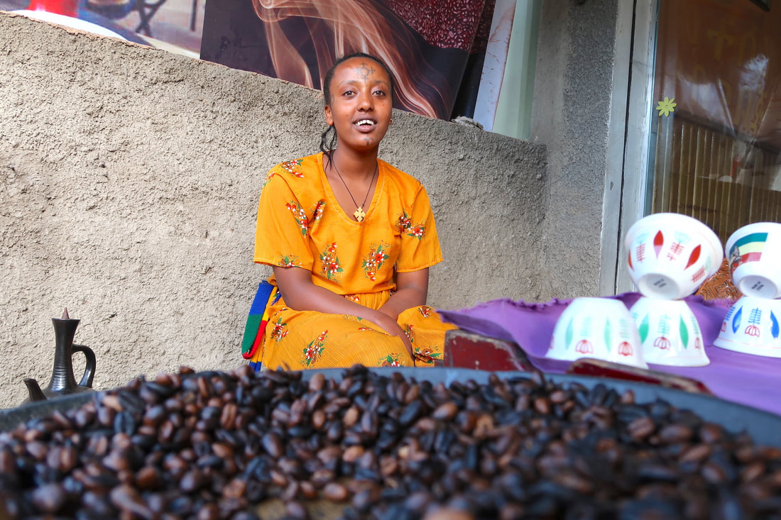 Ethiopian coffee seller